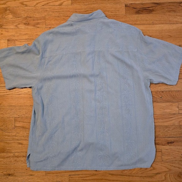 Vintage Island Republic Button Up Silk Shirt Hawaiian Tropical Palm Trees SZ XL - Picture 8 of 8